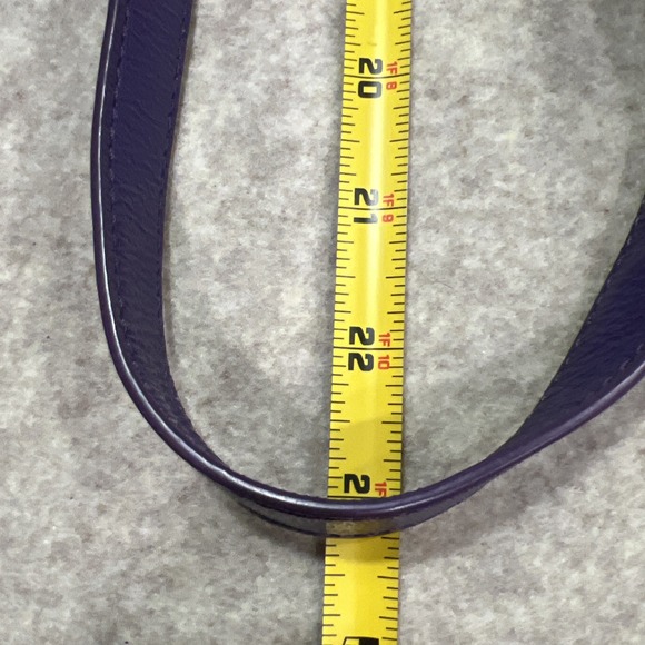 COLE HAAN Jitney II Ziptop Swingpack Crossbody Bag Purple Patent Leather - Picture 8 of 11